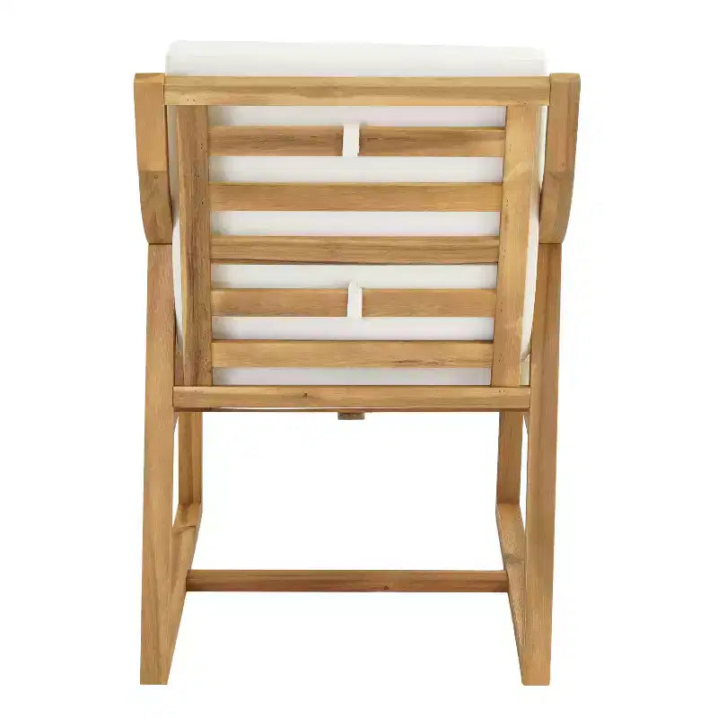 GDFStudio Rhodes Ensemble de salle à manger d'extérieur 5 pièces en bois d'acacia avec trou pour parasol