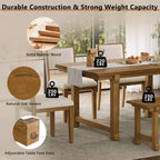 GDFStudio Dickey Set da Pranzo Salvaspazio da 6 Pezzi Stile Rustico con Struttura in Legno Massiccio
