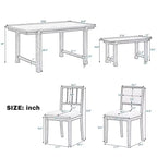 GDFStudio Dickey Set da Pranzo Salvaspazio da 6 Pezzi Stile Rustico con Struttura in Legno Massiccio