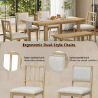 GDFStudio Dickey Set da Pranzo Salvaspazio da 6 Pezzi Stile Rustico con Struttura in Legno Massiccio