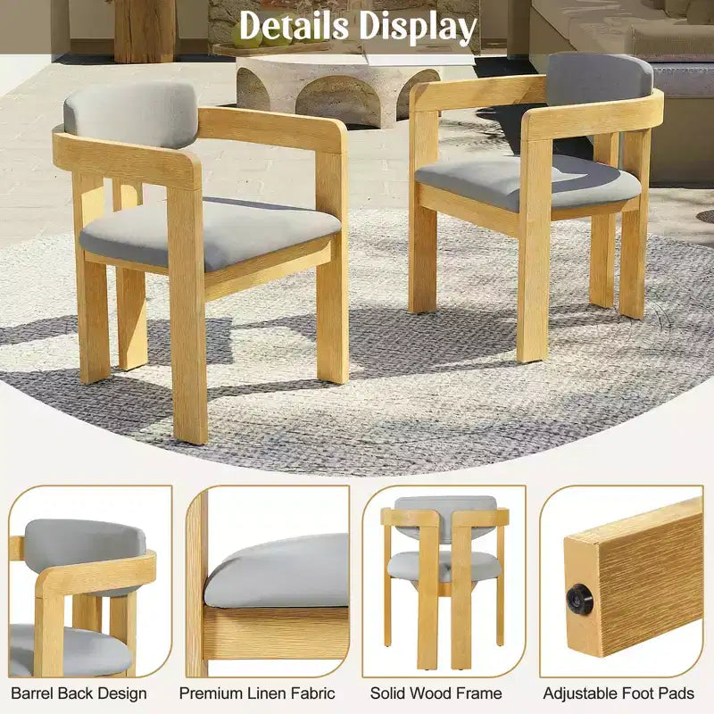 Christopher Knight Home Sandy Set da Pranzo Rustico da Esterno a 5 Pezzi in Legno di Acacia con 4 Sedie Imbottite a Barilotto e 1 Tavolo Rotondo a Doghe