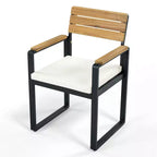Ensemble de salle à manger GDFStudio Elvira Patio moderne 6 pièces en bois d'acacia avec table, 4 chaises rembourrées et banc