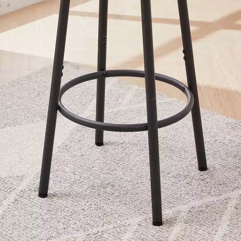 Set di Sgabelli da Bar Rotondi con Ripiani, Sgabelli Rustici con Schienale per Bar di Casa e Cucina