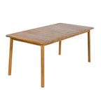 Christopher Knight Home Kesden Ensemble de salle à manger d'extérieur rustique 7 pièces en bois d'acacia avec chaises à dossier incurvé