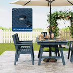 Set da Pranzo da Esterno 5 Pezzi per 4 Persone, Arredamento da Giardino in HDPE per Tutte le Stagioni con Foro per Ombrellone, Sedie Moderne Senza Braccioli per Giardino e Terrazza