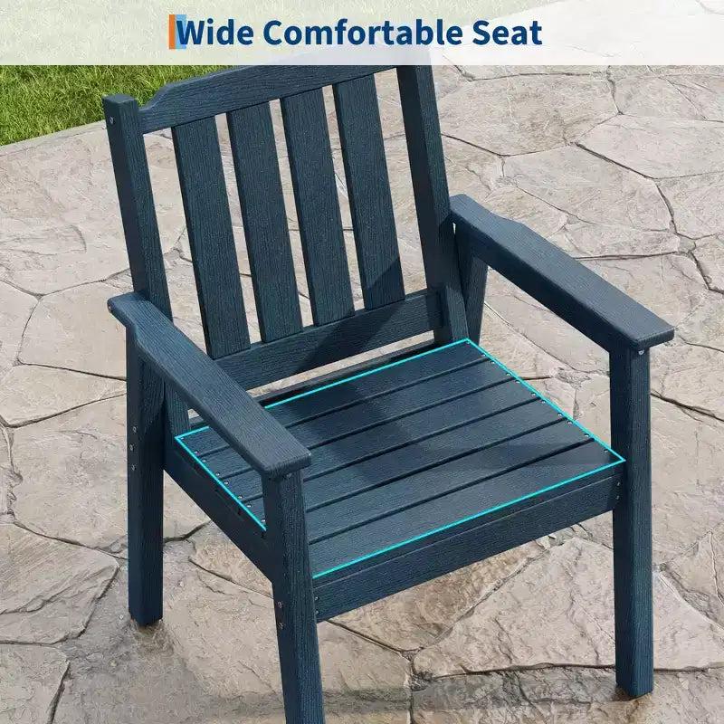 Set da Pranzo da Esterno 5 Pezzi per 4 Persone, Arredamento da Giardino in HDPE per Tutte le Stagioni con Foro per Ombrellone, Sedie Moderne Senza Braccioli per Giardino e Terrazza