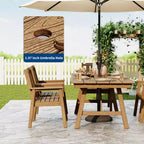 Set da Pranzo da Esterno 5 Pezzi per 4 Persone, Arredamento da Giardino in HDPE per Tutte le Stagioni con Foro per Ombrellone, Sedie Moderne Senza Braccioli per Giardino e Terrazza