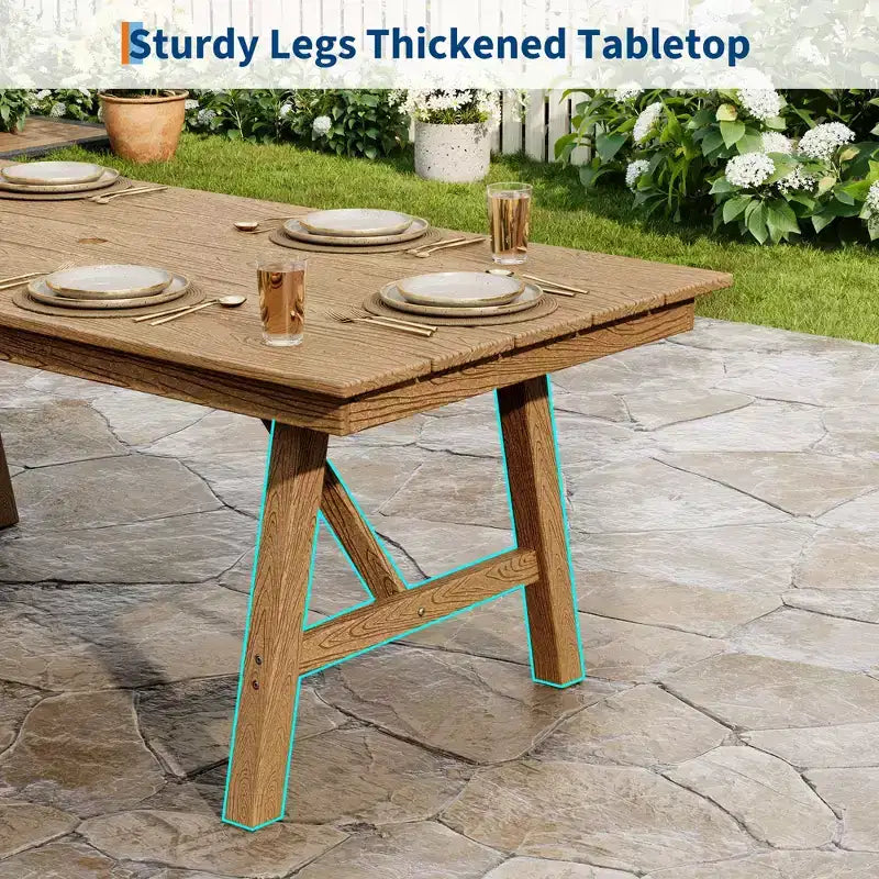 Set da Pranzo da Esterno 5 Pezzi per 4 Persone, Arredamento da Giardino in HDPE per Tutte le Stagioni con Foro per Ombrellone, Sedie Moderne Senza Braccioli per Giardino e Terrazza