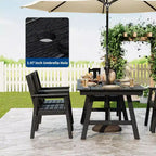 Set da Pranzo da Esterno 5 Pezzi per 4 Persone, Arredamento da Giardino in HDPE per Tutte le Stagioni con Foro per Ombrellone, Sedie Moderne Senza Braccioli per Giardino e Terrazza