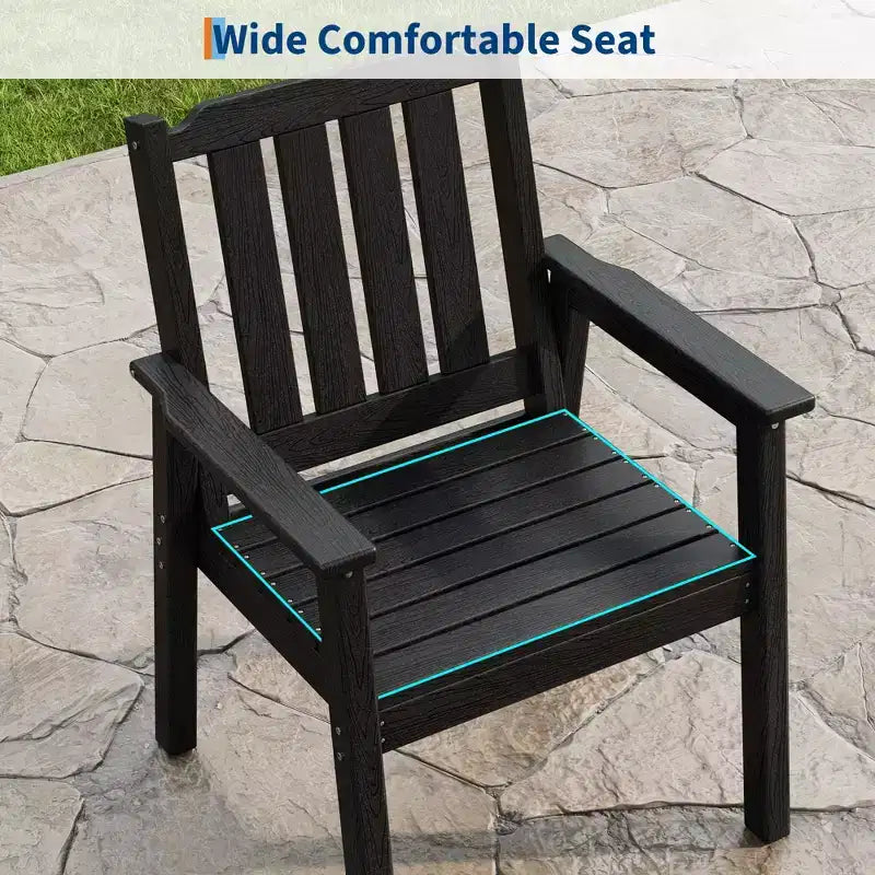 Set da Pranzo da Esterno 5 Pezzi per 4 Persone, Arredamento da Giardino in HDPE per Tutte le Stagioni con Foro per Ombrellone, Sedie Moderne Senza Braccioli per Giardino e Terrazza