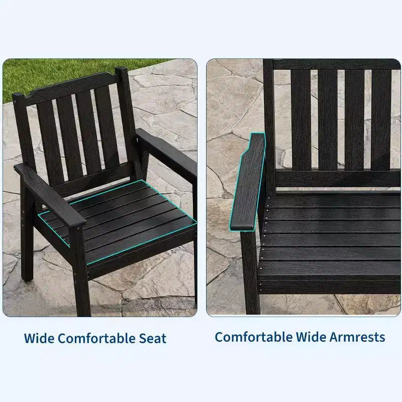Set da Pranzo da Esterno 5 Pezzi per 4 Persone, Arredamento da Giardino in HDPE per Tutte le Stagioni con Foro per Ombrellone, Sedie Moderne Senza Braccioli per Giardino e Terrazza