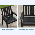 Set da Pranzo da Esterno 5 Pezzi per 4 Persone, Arredamento da Giardino in HDPE per Tutte le Stagioni con Foro per Ombrellone, Sedie Moderne Senza Braccioli per Giardino e Terrazza