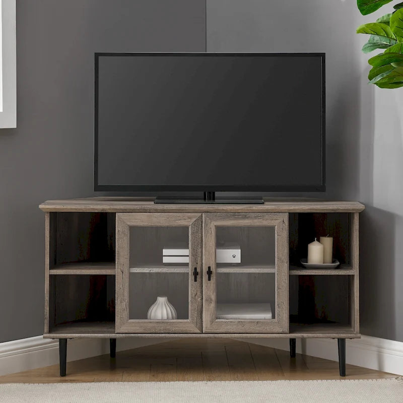 Mobile TV angolare Middlebrook da 48 pollici con ante in vetro