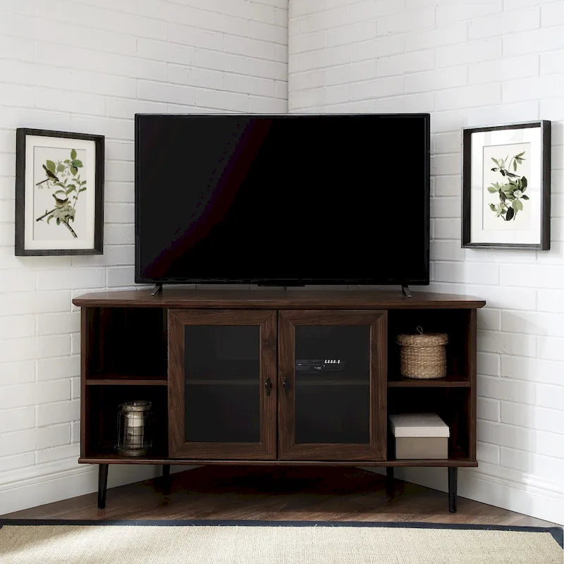 Mobile TV angolare Middlebrook da 48 pollici con ante in vetro