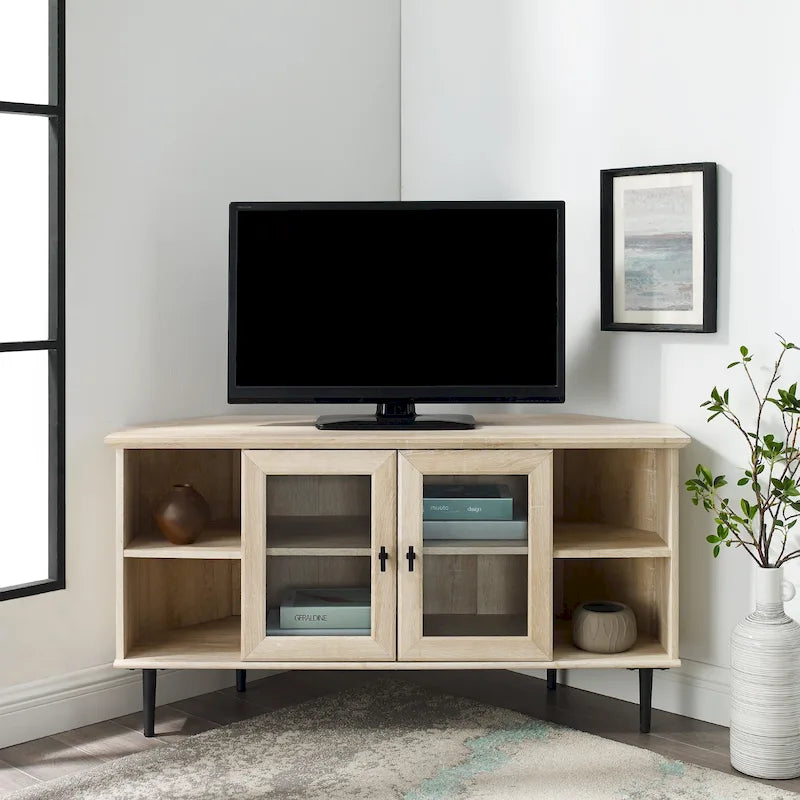 Mobile TV angolare Middlebrook da 48 pollici con ante in vetro