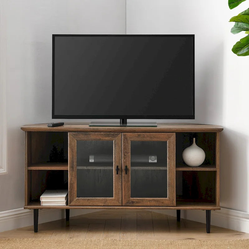 Mobile TV angolare Middlebrook da 48 pollici con ante in vetro