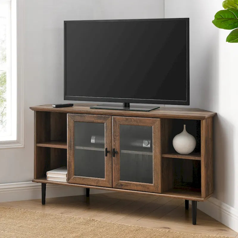 Mobile TV angolare Middlebrook da 48 pollici con ante in vetro