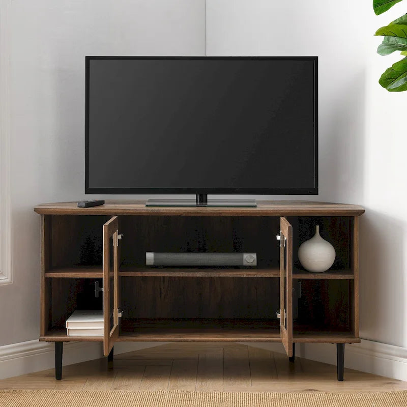 Mobile TV angolare Middlebrook da 48 pollici con ante in vetro