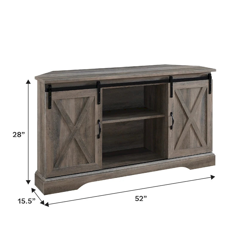 Mobile TV ad angolo con porta scorrevole Middlebrook da 52 pollici