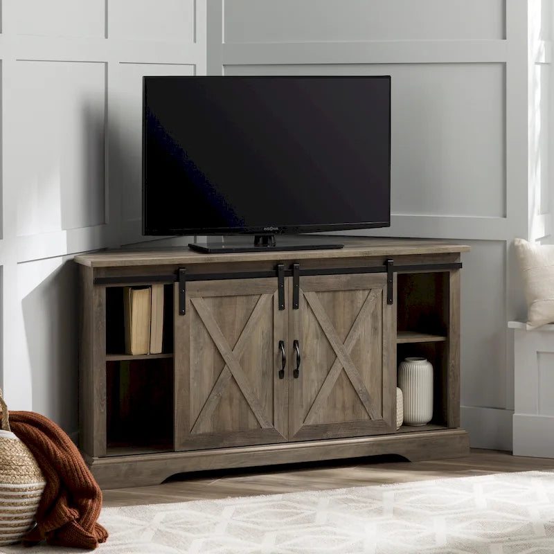 Mobile TV ad angolo con porta scorrevole Middlebrook da 52 pollici