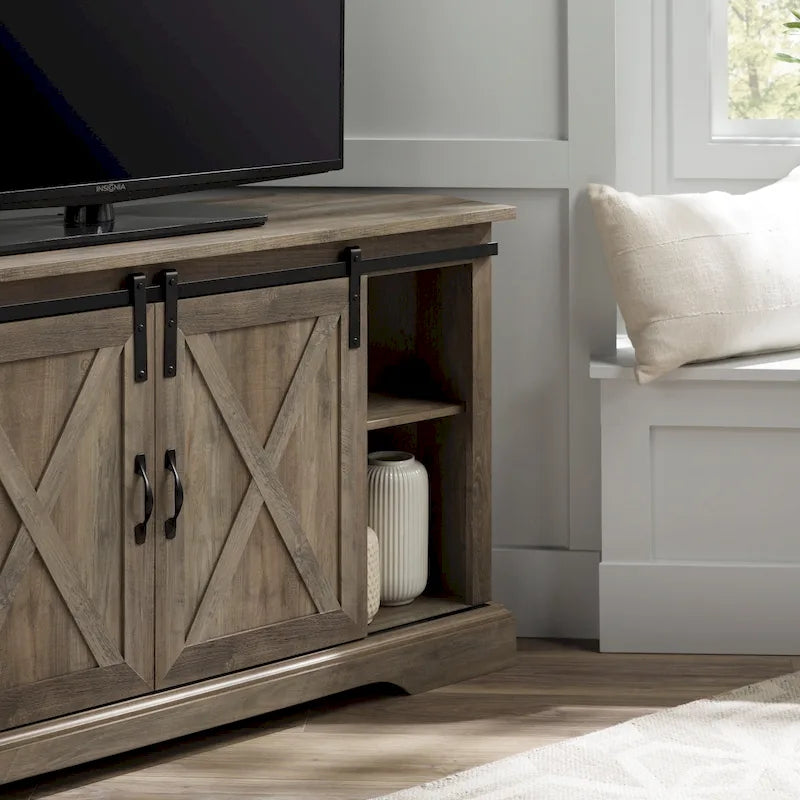 Mobile TV ad angolo con porta scorrevole Middlebrook da 52 pollici
