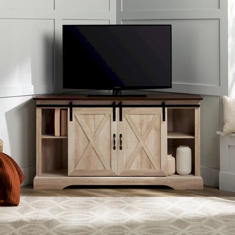 Mobile TV ad angolo con porta scorrevole Middlebrook da 52 pollici