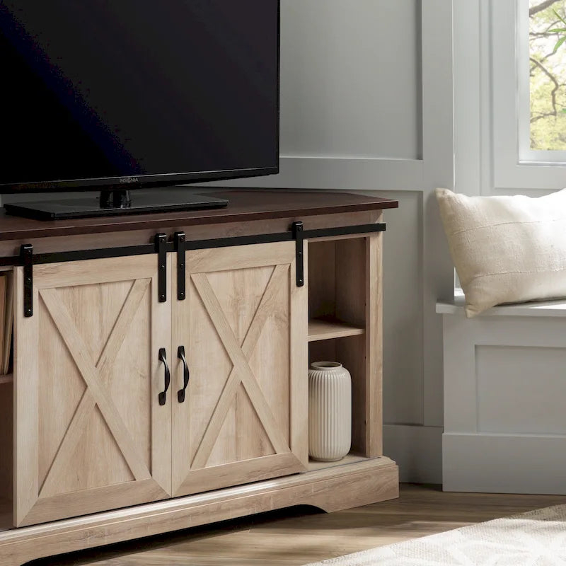 Mobile TV ad angolo con porta scorrevole Middlebrook da 52 pollici