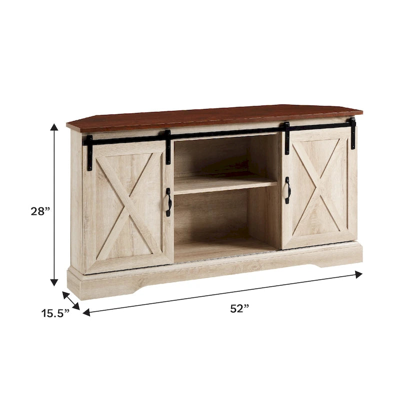 Mobile TV ad angolo con porta scorrevole Middlebrook da 52 pollici
