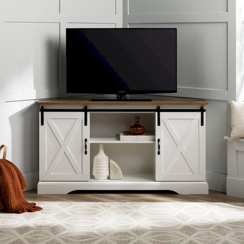 Mobile TV ad angolo con porta scorrevole Middlebrook da 52 pollici