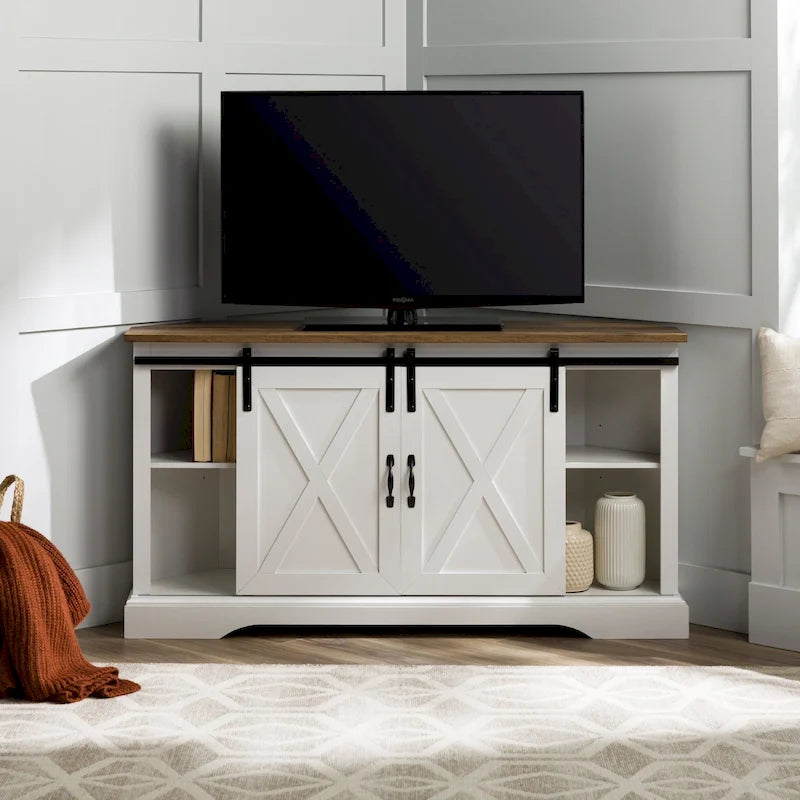Mobile TV ad angolo con porta scorrevole Middlebrook da 52 pollici