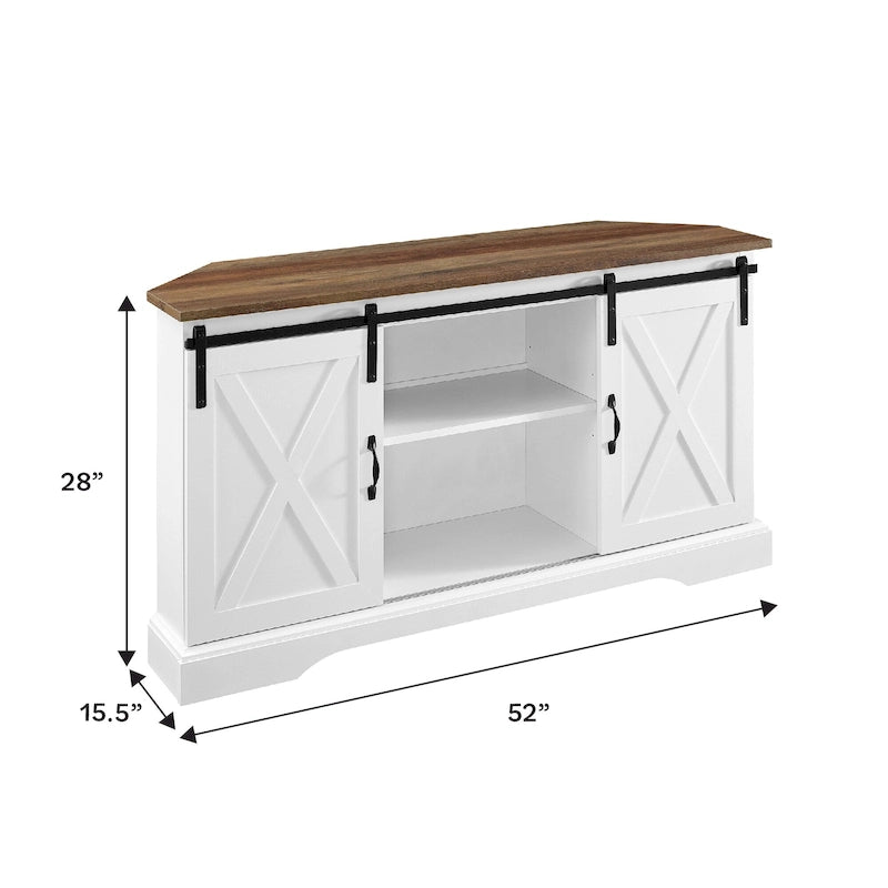 Mobile TV ad angolo con porta scorrevole Middlebrook da 52 pollici
