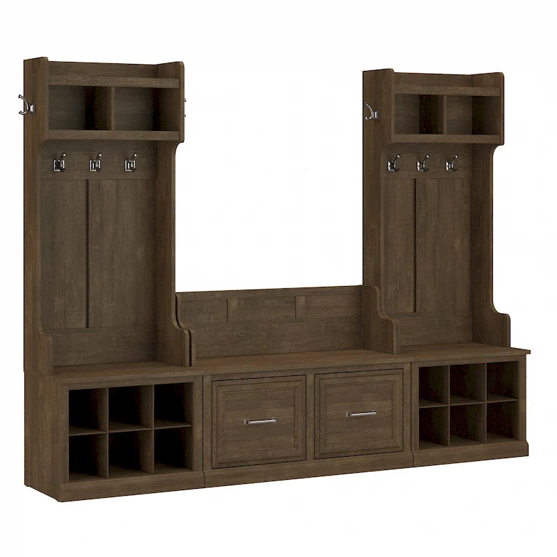 Arbre d'entrée et banc à chaussures avec portes Woodland par Bush Furniture