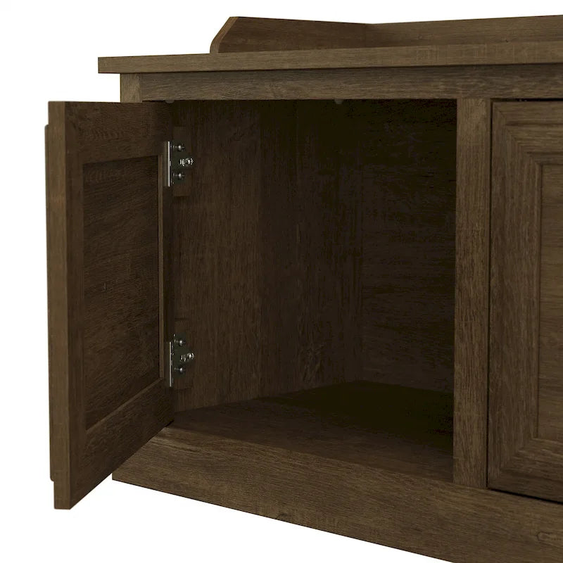 Arbre d'entrée et banc à chaussures avec portes Woodland par Bush Furniture