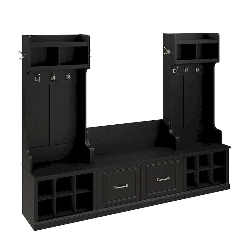 Arbre d'entrée et banc à chaussures avec portes Woodland par Bush Furniture