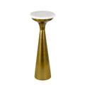 Tavolino da salotto/bar retrò Mid-Century Glam in metallo Vince 22.25 con ripiano in marmo, oro/bianco, di JONATHAN Y