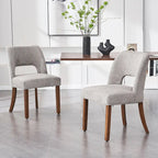 Lot de 2 chaises de salle à manger classiques et modernes rembourrées en tissu