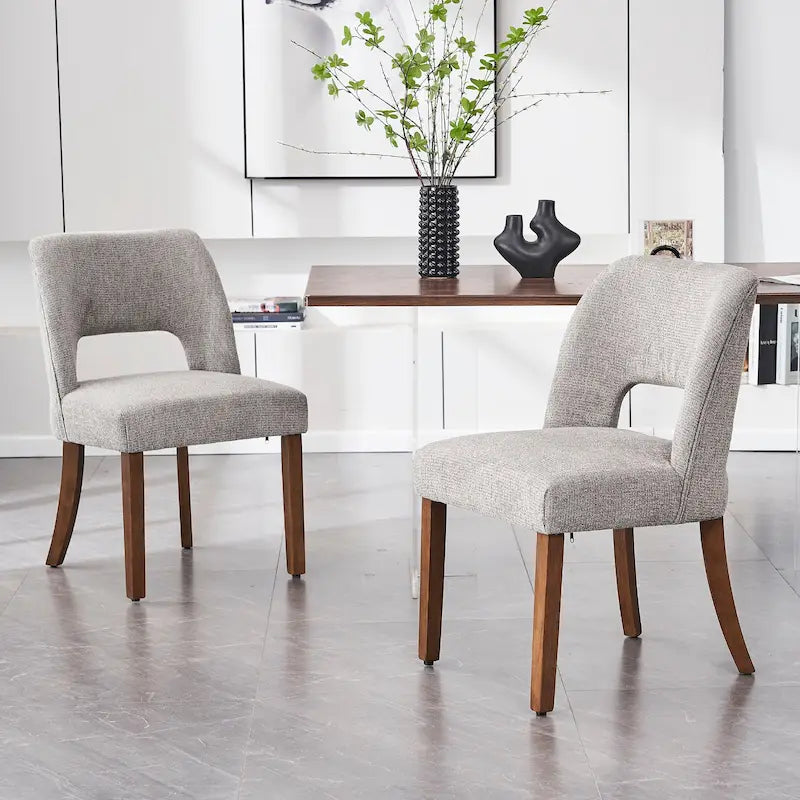 Lot de 2 chaises de salle à manger classiques et modernes rembourrées en tissu