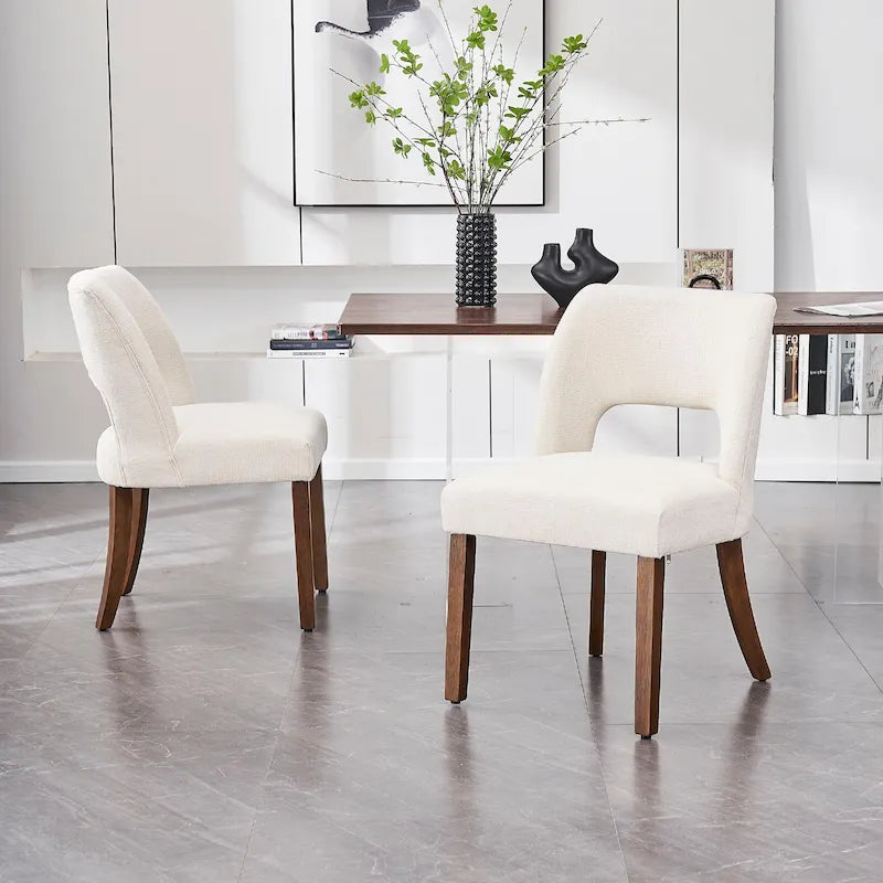 Lot de 2 chaises de salle à manger classiques et modernes rembourrées en tissu
