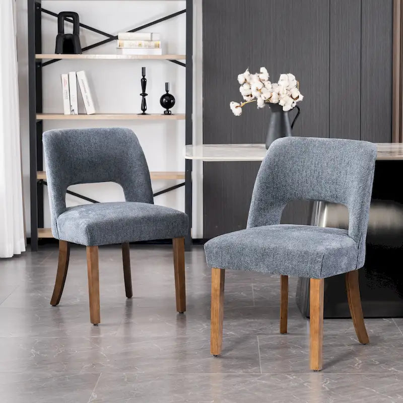 Lot de 2 chaises de salle à manger classiques et modernes rembourrées en tissu