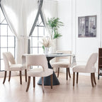 Lot de 2 chaises de salle à manger classiques et modernes rembourrées en tissu
