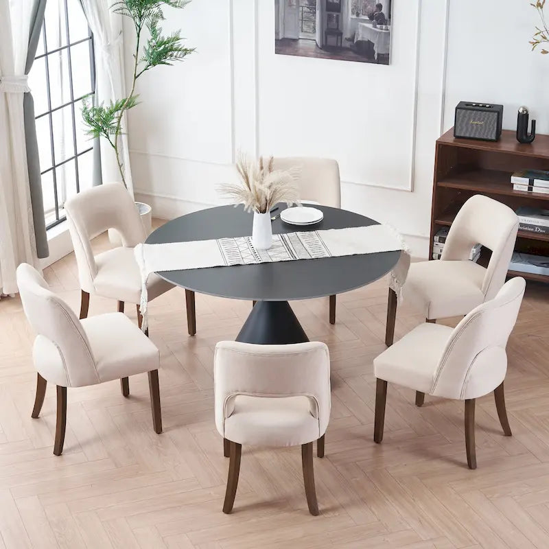 Lot de 2 chaises de salle à manger classiques et modernes rembourrées en tissu