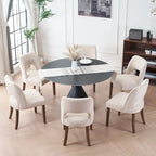 Lot de 2 chaises de salle à manger classiques et modernes rembourrées en tissu