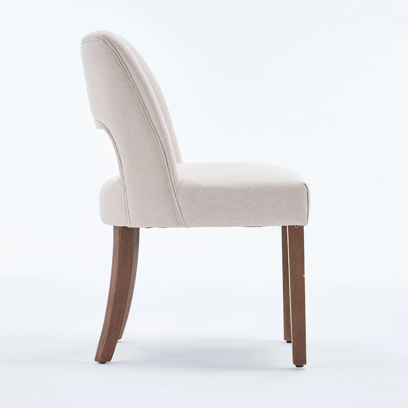 Lot de 2 chaises de salle à manger classiques et modernes rembourrées en tissu