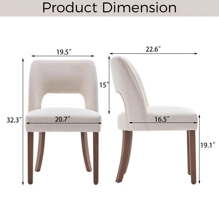 Lot de 2 chaises de salle à manger classiques et modernes rembourrées en tissu