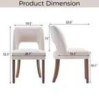 Lot de 2 chaises de salle à manger classiques et modernes rembourrées en tissu