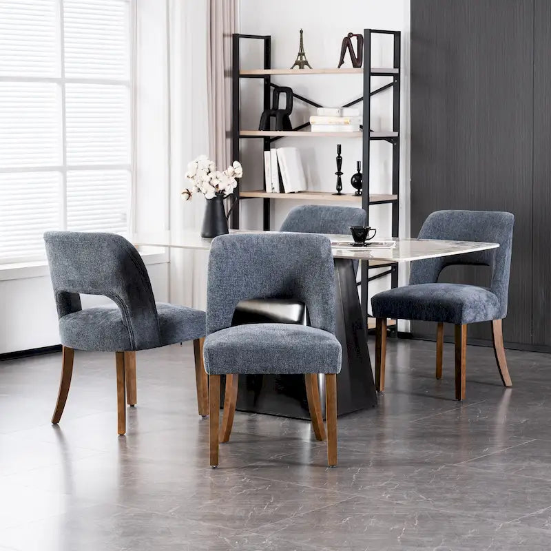 Lot de 2 chaises de salle à manger classiques et modernes rembourrées en tissu