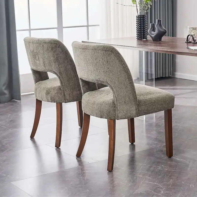 Lot de 2 chaises de salle à manger classiques et modernes rembourrées en tissu