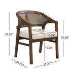Christopher Knight Home - Chaise de salle à manger capitonnée en cannage (Lot de 2)