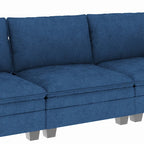 Christopher Knight Home - Divano Noah Grande a 3 Posti con Chaise Longue Componibile e Tasche sul Bracciolo, Rivestimento in Tessuto