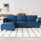 Christopher Knight Home - Divano Noah Grande a 3 Posti con Chaise Longue Componibile e Tasche sul Bracciolo, Rivestimento in Tessuto